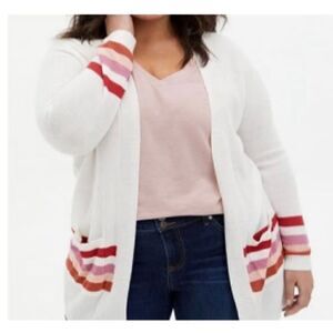 Torrid Open Front Cream Cardigan Sweater Women’s 2X